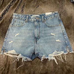 Zara blue high rise shorts